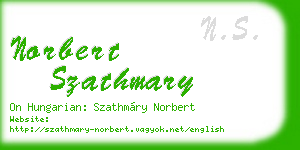 norbert szathmary business card