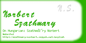 norbert szathmary business card